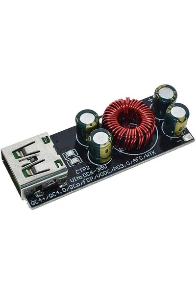EmAyCenter DC 6-35V USB Hızlı Şarj Modülü QC4.0 SCP FCP VOOC Destekli Step Do...