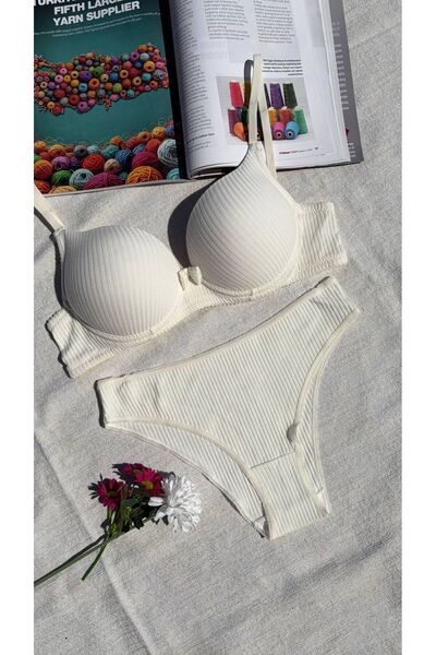 SİLVER MİRROR Καμιζόλα από χτενισμένο βαμβακερό ύφασμα, Σετ σουτιέν με ελαφρι...