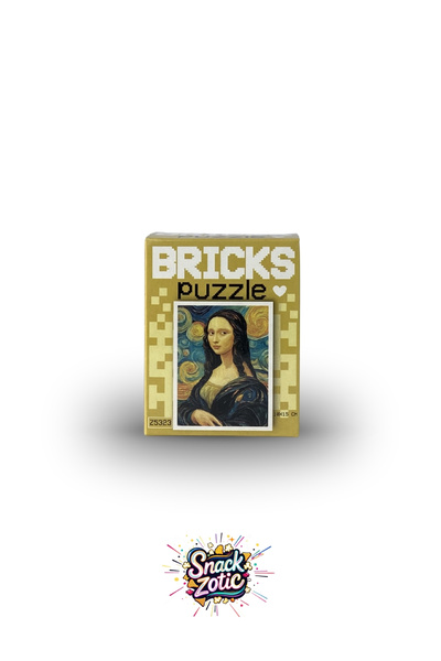 Bricks Snackzotic Mona Lisa & Yıldızlı Gece Temalı Mini Puzzle - Sanatsal Kar...