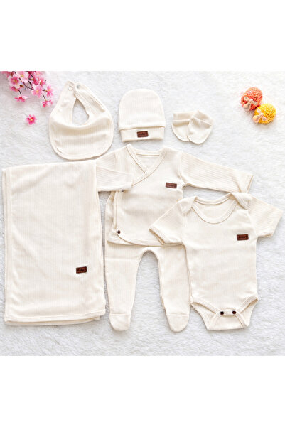 cles couture Solid Color 7-Piece Newborn Hospital Discharge Baby Set - 100% C...