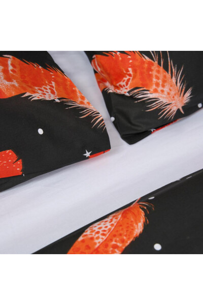 Heinner Set lenjerie de pat dublu, 4 piese, 100% bumbac, 132 TC, Model Feathers