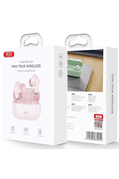 AUDIOX Ασύρματα ακουστικά XO (X40), Ψείρες ακουστικά, BT 5.3, 250mAh, ΡΟΖ