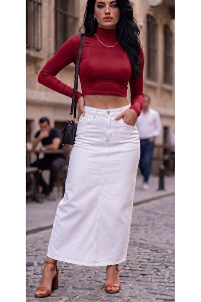 REDZARRAM Τάση για τζιν φούστες με κανονική μέση γραμμή