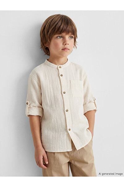 LC Waikiki Nevavm Farkıyla Hakim Collar Boys' Shirt