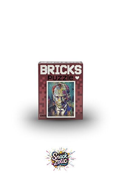 Bricks Snackzotic Mustafa Kemal Ataturk Artistic Portrait Mini Puzzle - 100 P...