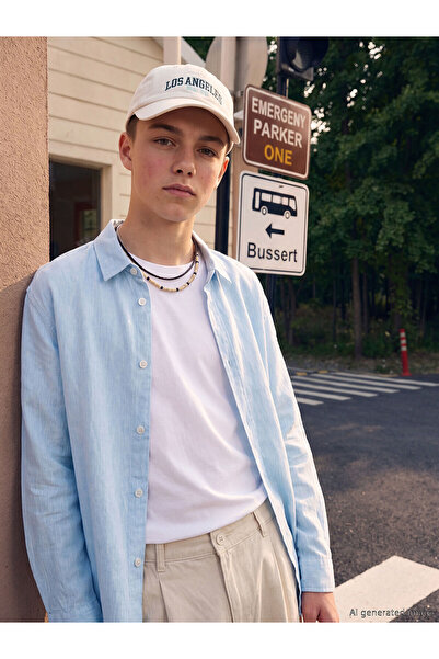 LC Waikiki YK PLUS LCW Παιδικό μακρυμάνικο πουκάμισο Dobby για αγόρια