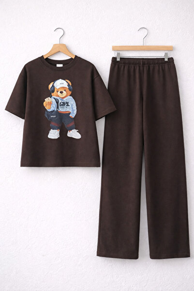 EYLÜL ELİF BUTİK Unisex Παιδικό μπλουζάκι με στάμπα αρκουδάκι και παντελόνι, ...