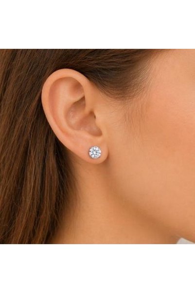 Heppii Showy Solitaire Magnet 316L Steel 6mm Solitaire Earrings No Hole Required 1 Pair Earrings Strong Magnet Unisex Solitaire Earrings