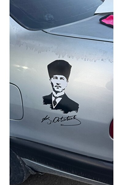 PRİME Concept Ataturk with a Hat and Signature Auto Sticker 20X25 cm
