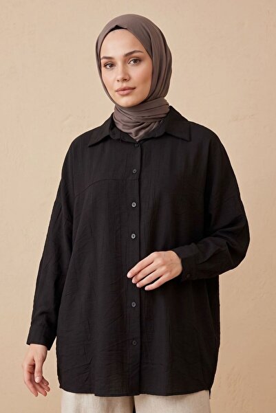 adamila Kadın Premium Oversize Gömlek Tesettür Salaş Uzun Kollu Kaliteli Tunik