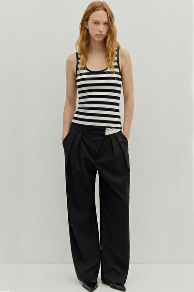 EFFE Εφαρμοστό μπλουζάκι με τιράντες από μείγμα βισκόζης και κοτλέ