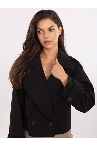 UFashion Women's short coat with epaulettes