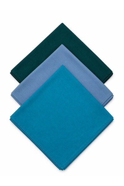 VEGA MODA Μονόχρωμο ραμμένο τυλιχτό ύφασμα σετ 3 τεμαχίων 100x100 εκ. Ινδικό ...