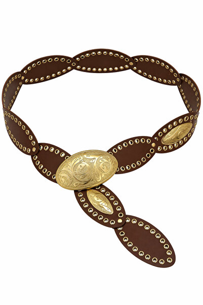 HAZELANNA Χρυσή Πλακέτα Καφέ Ζώνης