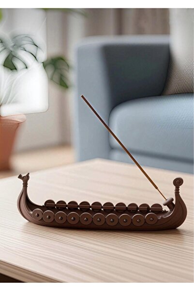 Objekto3D Viking Gemisi Temalı Tütsülük | Minimalist Dekoratif Tütsülük | Nor...
