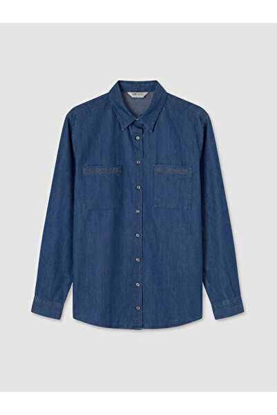 LC Waikiki Cămașă din denim pentru femei cu broderie Sparkly Choices de la Sh...