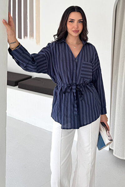 Noa&Noa Γυναικείο πουκάμισο με ζώνη – Κομψό μακρυμάνικο πουκάμισο με άνετη εφ...