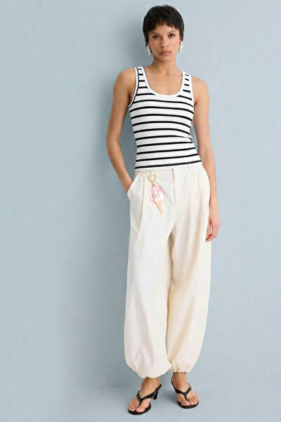 EFFE Εφαρμοστό μπλουζάκι με τιράντες από μείγμα βισκόζης και κοτλέ