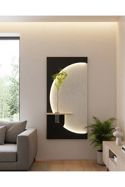 Pilli LED’li İskandinav Tarzı Dekoratif Duvar Tablosu 40x70 cm