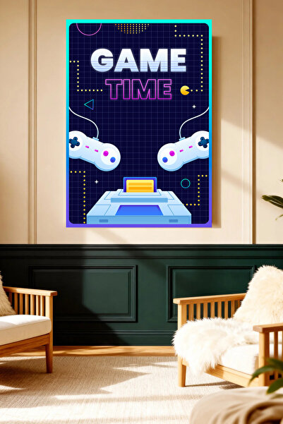 Mushen Studio Game Time Retro Controller Console Canvas Painting Neon Wall De...