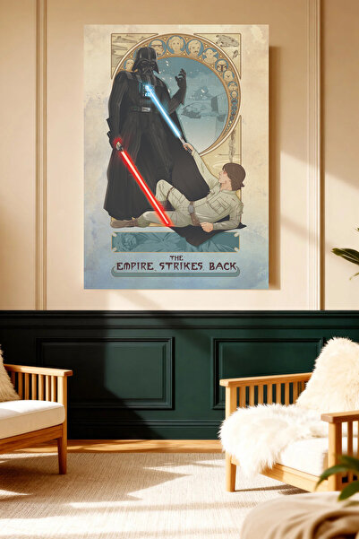 Mushen Studio Empire Strikes Back Darth Vader Luke Kanvas Tablo Star Wars Duv...