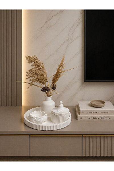 Zigzag Home Διακοσμητικό σετ βάζων 4 τεμαχίων σε στυλ Μποέμ, Ριγέ Δίσκος, Επί...