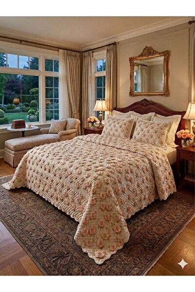 LOTUSEIN 5D Ψηφιακά τυπωμένο κάλυμμα κρεβατιού Flora 3 τεμαχίων καπιτονέ