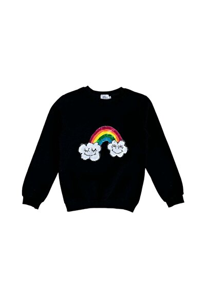 PETIT-ATELlER Puff Sleeve Happy Rainbow Sweatshirt High-Quality Fun Kids Ever...