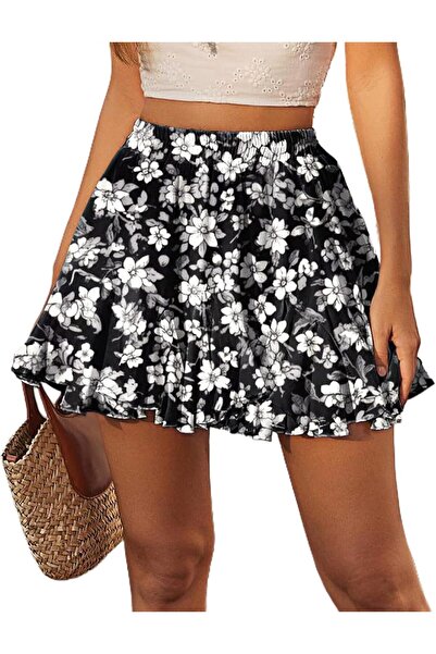 Acramy Γυναικεία Καλοκαιρινή Πλισέ Φούστα με Σορτς