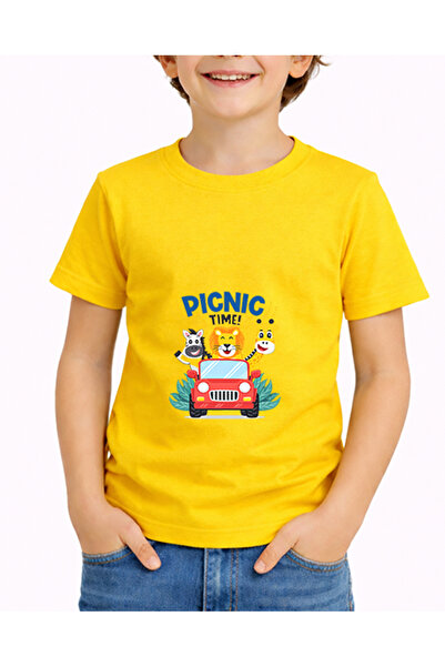 petite pati تي شيرت أصفر للأطفال من Picnicgroup من 5 إلى 14 سنة، 100% قطن ممش...