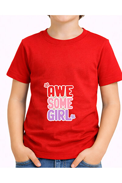 petite pati تي شيرت أحمر للأطفال من Awsomegirl من 5 إلى 14 سنة، 100% قطن ممشط...