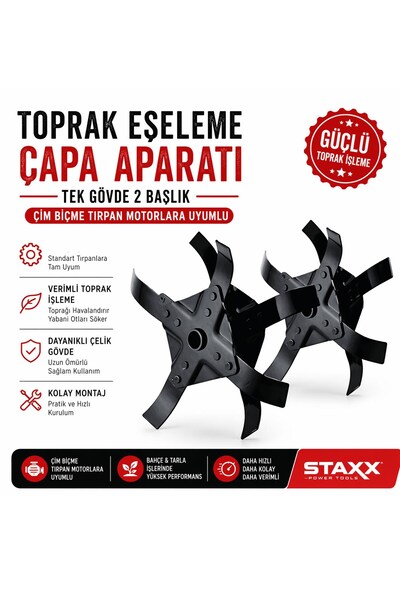 STAXX POWER Tüm Modellere Uyumlu Toprak Eşeleme Çapa Aparatı 2 Başlık 26x9 Di...