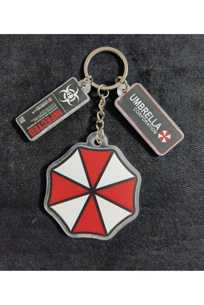 OWLBAG COMPANY Owl Bag Resident Evil Umbrella Corporation Patterned Acrylic Keychain Bag Ornament