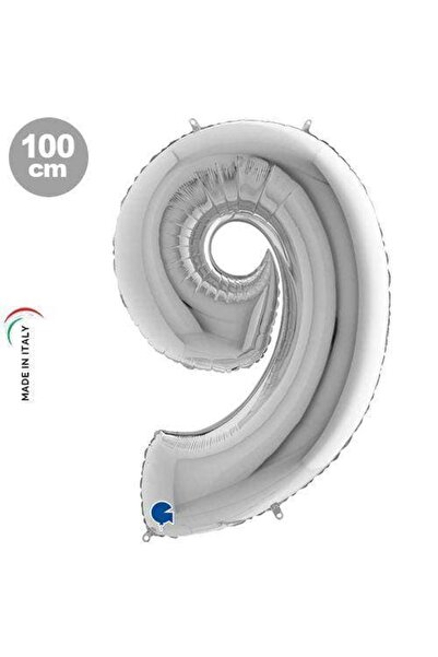 parti show 9 Number Silver Foil Balloons (100 cm)