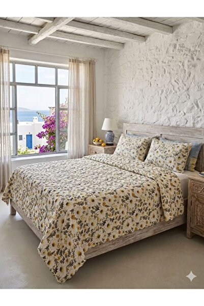 LOTUSEIN 5D Ψηφιακά τυπωμένο κάλυμμα κρεβατιού Flora 3 τεμαχίων καπιτονέ