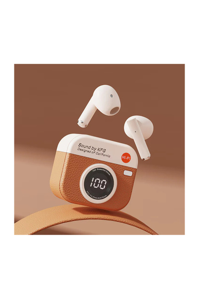 OEM Căști wireless stil retro portocalii