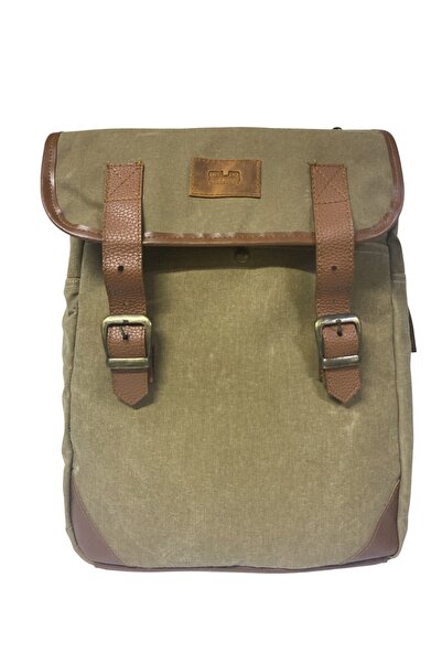 Old Cotton حقيبة ظهر كلاسيكية من القماش مقاومة للماء بتصميم كاجوال للجنسين مع...