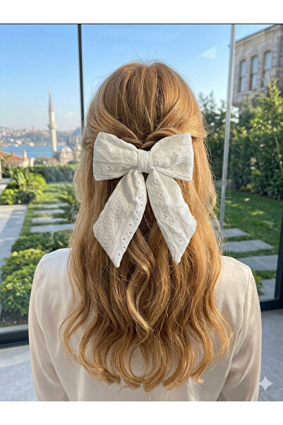 Selay Accessory مشبك شعر أسود بتصميم فيونكة - إكسسوار شعر أنيق من القماش