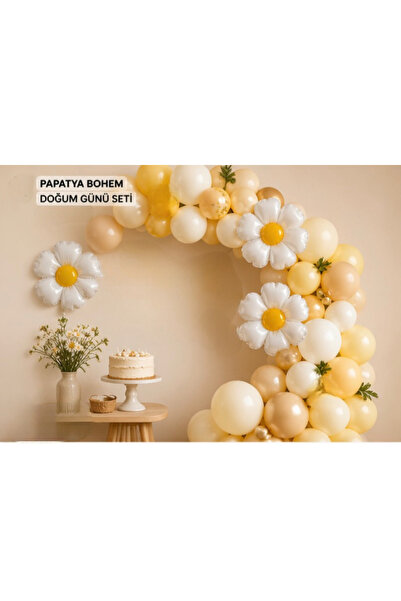 Öztürkpartievi Daisy Themed Birthday Balloon Decoration Set |   Stylish & Sof...