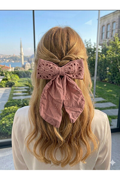 Selay Accessory مشبك شعر أسود بتصميم فيونكة - إكسسوار شعر أنيق من القماش