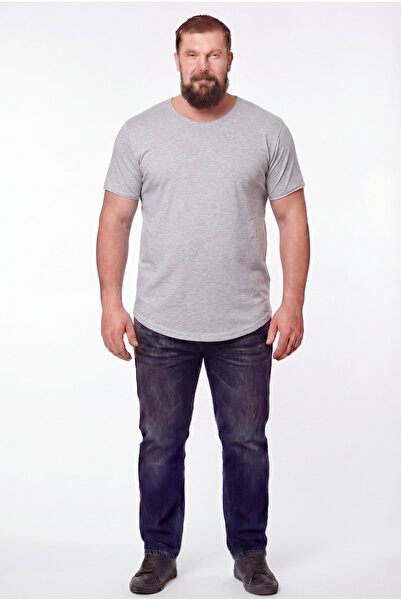 BlackHorn تي شيرت رجالي ذو ياقة واسعة مقاس كبير مصنوع من القطن بنسبة 100% فضف...