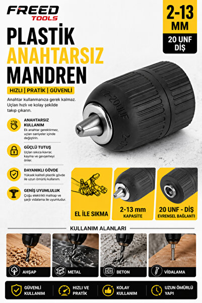 FREED TOOLS Plastik Mandren 13 Mm plastik Mandren 1/2-20 Unf 2.0-13mm Mu2520