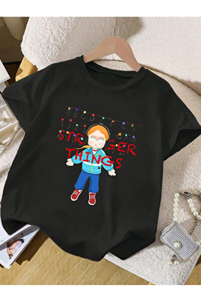 Let's Wear Μπλουζάκι Stranger Things με στάμπα, 100% βαμβακερό, Premium, με λ...