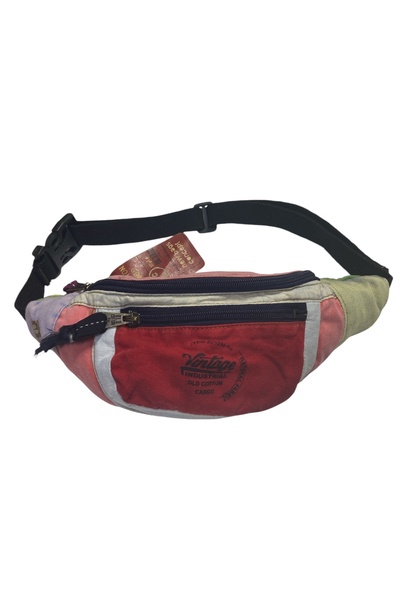 Old Cotton Vintage Shabby Freeback Waist Bag Colorful Kc Summer