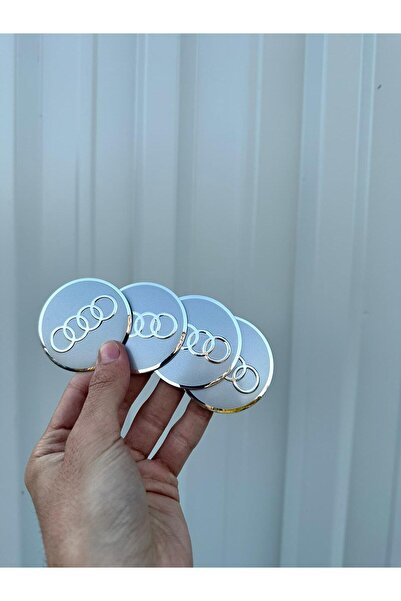 OEM Metalik Gümüş AUDİ Logolu Alüminyum Metal Premium Jant Göbeği Arması Yapı...