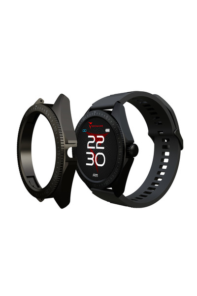 Techmade Smartwatch Rocks 2 μαύρο με γκρι ανθρακί κάλυμμα, AMOLED 1.43”, επιπ...