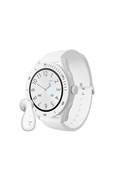 Techmade Νέο λευκό smartwatch, με ακουστικά, οθόνη 1.2”, SOS