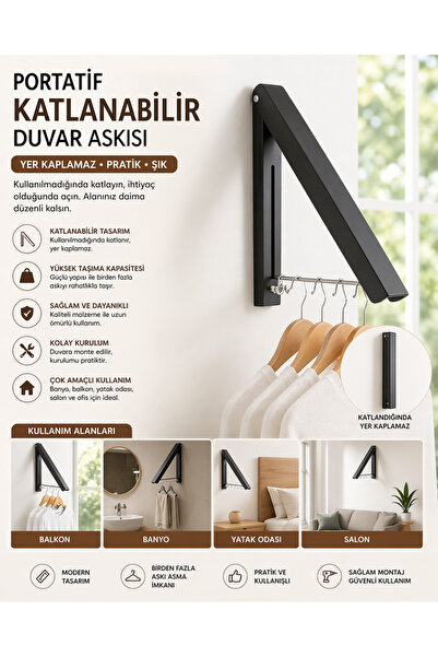 House Bird Portatif Katlanabilir Duvar Askısı Çok Amaçlı Duvar Montajlı Askılık