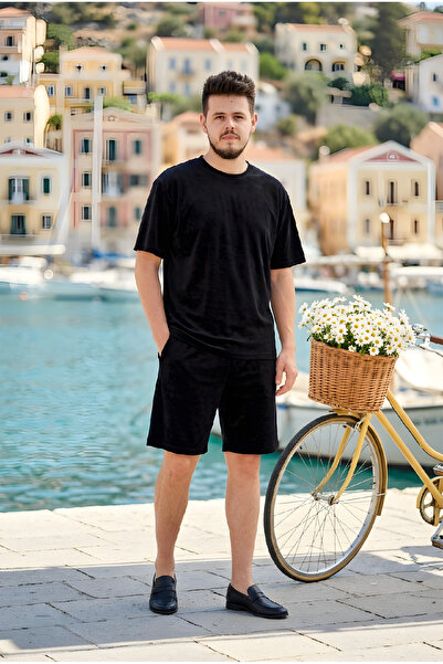 HOFFNUNG UNISEX Σετ μπλουζάκι και σορτς με 2 κλωστές, oversized