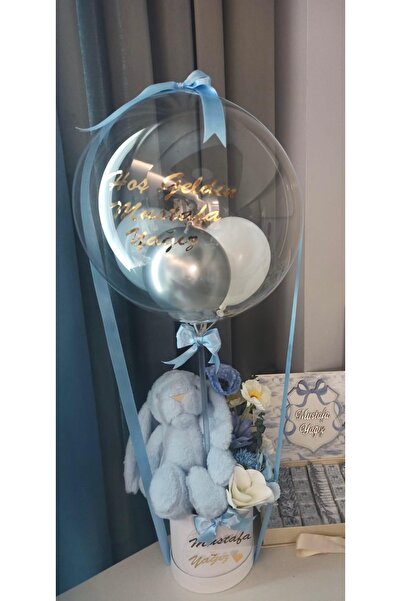 Mina Kişiye özel balon kutusu yeni doğan hediyelik